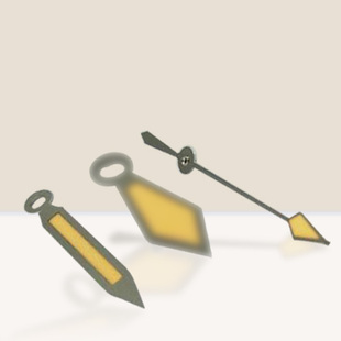 手表配件 三针 银色边缘橘色表针 nh35,nh36机芯