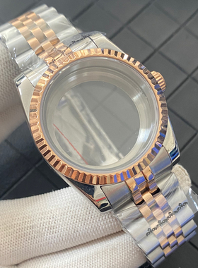 间玫密底36mm蚝式恒动狗牙圈表壳表带蓝宝石玻璃适装NH35/36机芯