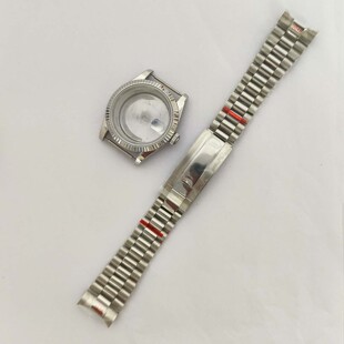 手表配件41mm狗牙圈日志表壳+带密底蓝宝石镜面适合装8285机芯