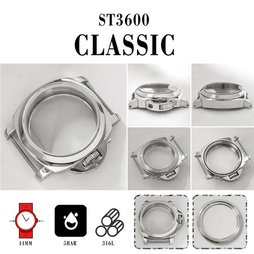 316L不锈钢抛光 护桥表壳 44MM 适装ETA6497/6498/ST3600机芯