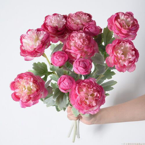 露莲牡丹仿真花高端装饰假花摆设