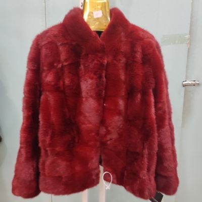 玛莎红立领横排 时尚潮流女装SP4559