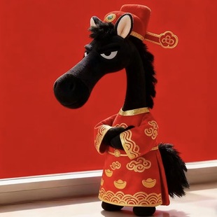 2026马年吉祥物好运粉马包包挂饰挂件毛绒玩偶送朋友家人新年礼物