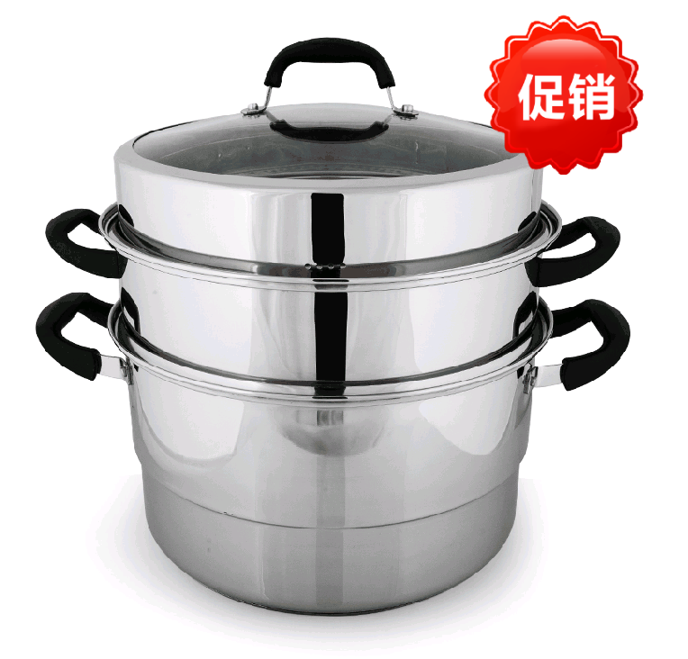 中宝大眼睛304不锈钢复底双层蒸锅电磁炉锅具26cm,28cm,30cm,32cm图片