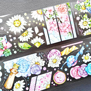 【祈鸟】星落花笺 蜜莓工作室水晶pet和纸胶带分装拼贴