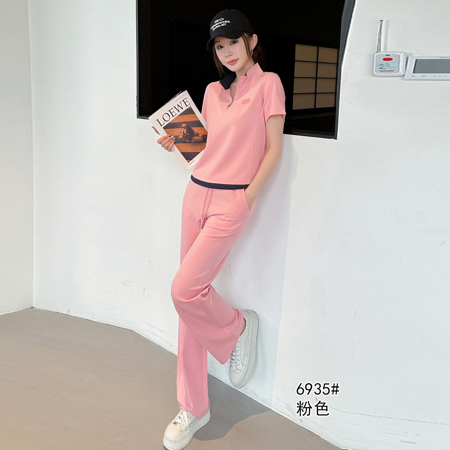 美纳堡狮盾线下同款短袖休闲套装女2026年夏季新款运动服两件套