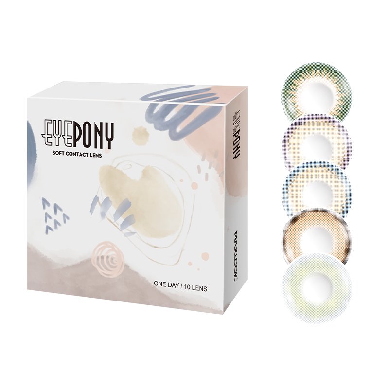 EYEPONY美瞳日抛10片屿麋褐暮色迟迟狗狗眼彩色近视隐形眼镜sk