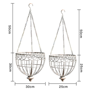 外单铁艺垂吊悬挂吊篮花篮花盆花架多肉植物吊兰绿萝花篓支架