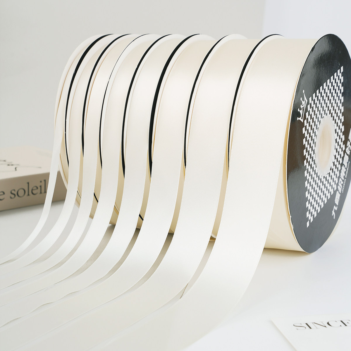 烘焙良品米白色丝带蛋糕装饰大卷加密彩带包装礼盒玫瑰花手工缎带