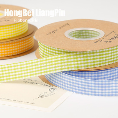 双面格子丝带鲜花花束礼品装饰