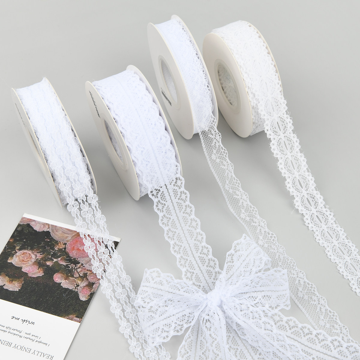 烘焙良品蕾丝丝带鲜花白彩带蛋糕盒缎带手工diy装饰包装花束绸带