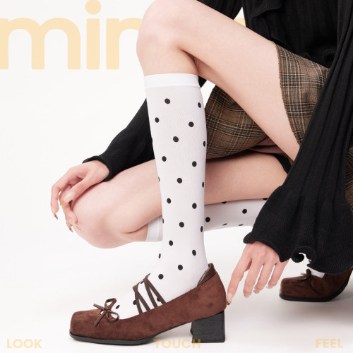 韩系芭蕾风波点miu系小腿袜女款