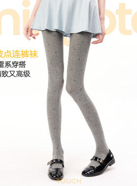韩系甜美复古波点学院风连裤袜女