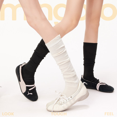 弥构芭蕾风花边显瘦堆堆袜女款
