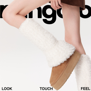 白色袜套秋冬配雪地靴蓬松毛绒加绒厚袜子日系甜酷风毛毛腿套女
