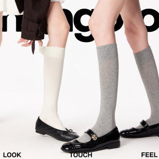 袜子女款 长筒灰色压力小腿袜秋冬日系纯色百搭显瘦学院风艺术生袜
