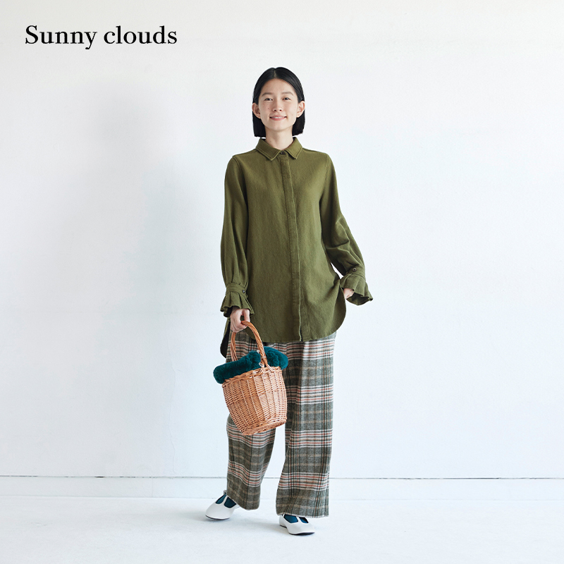 女士绿色衬衫设计感小众打底