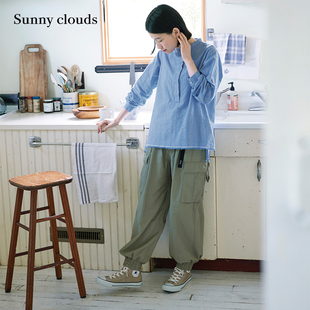 桑妮库拉 休闲裤 Sunny 裤 百搭长裤 clouds 女式 秋季 棉混工装 新品