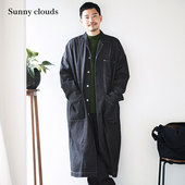 风宽松长款 桑妮库拉 Sunny 男式 纯棉工装 牛仔外套 clouds