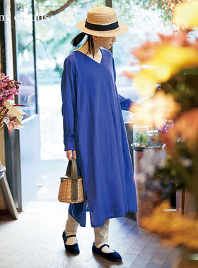 桑妮库拉/Sunny clouds 女式V领蓝紫色连衣裙