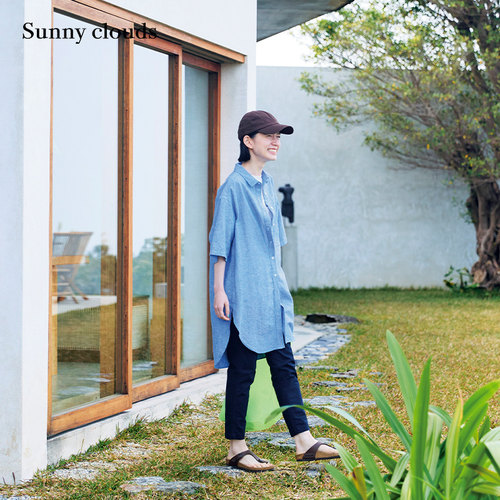 蓝色九分紧腿裤长裤百搭