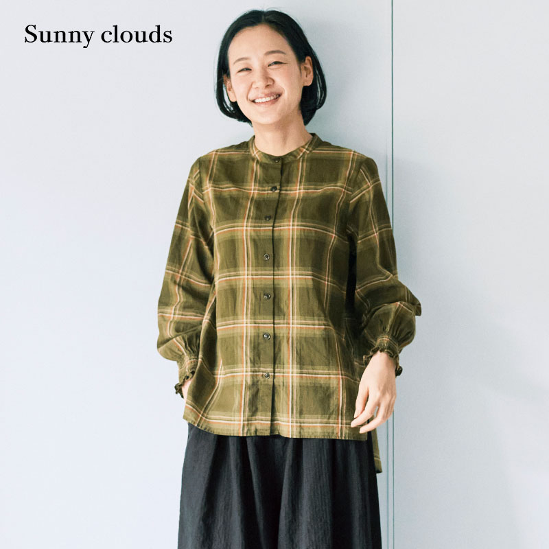 Sunnyclouds女式纯棉格衬衫