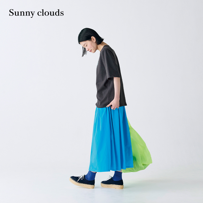 水蓝色系绳半身裙宽松百搭