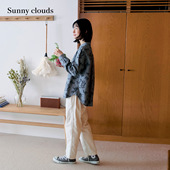 新品 女式 桑妮库拉 冬季 Sunny clouds 棉混微弹九分微锥裤 象牙白