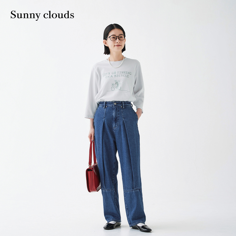 米白色打底上衣七分袖体恤衫