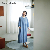 桑妮库拉 褶皱条纹连衣裙日系复古 女式 Sunny clouds