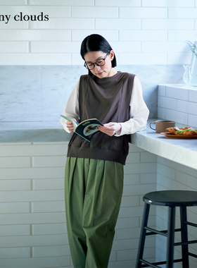 春季新品 桑妮库拉/Sunny clouds 纯棉衬衫背心拼接假两件长袖衫