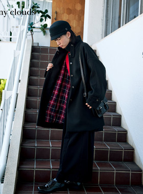 冬季新品 桑妮库拉/Sunny clouds 女式缩绒落肩英伦风廓形大衣