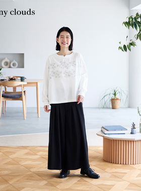 秋季新品 桑妮库拉/Sunny clouds舒适抗皱裙裤黑色长裤日系休闲裤