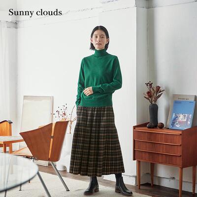 纯棉高领套头衫宽松百搭打底毛衣