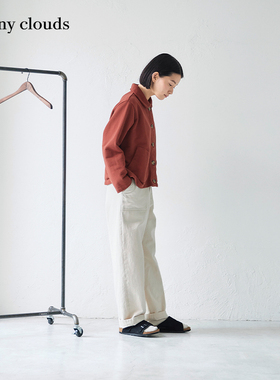 桑妮库拉/Sunny clouds纯棉原色直筒裤休闲裤白色百搭女