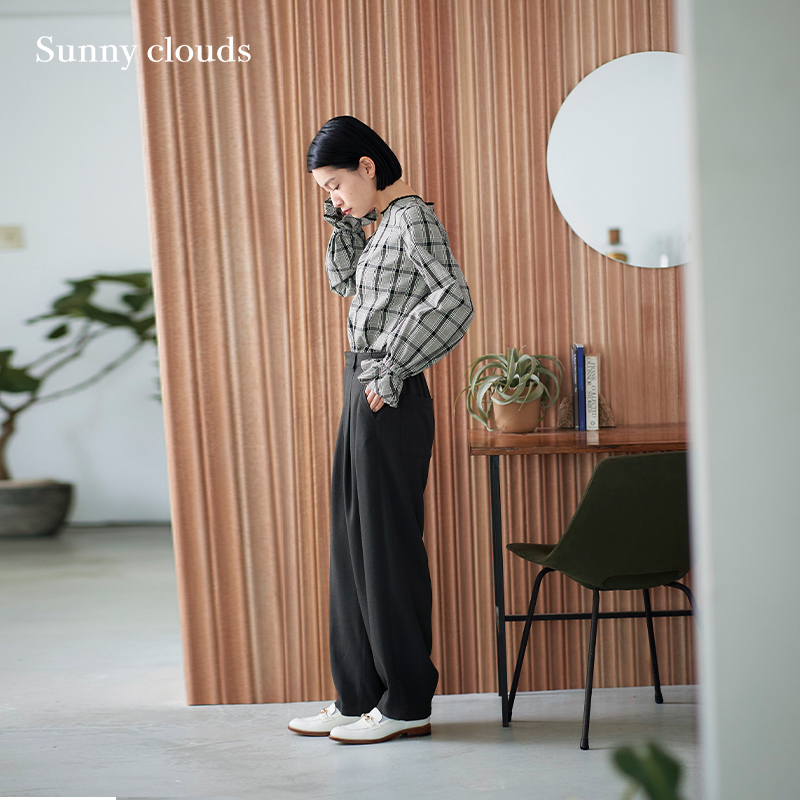 自然腰炭灰色气球裤宽松百搭