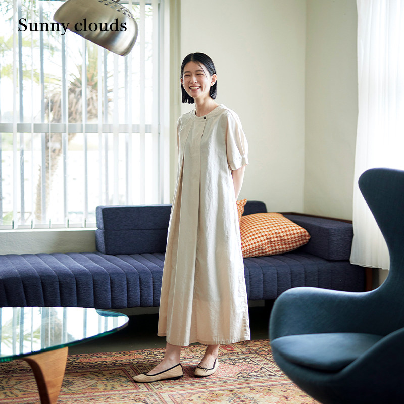 白色套头连衣裙纯棉宽松长裙