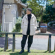 桑妮库拉 Sunny clouds男混纺插肩连帽外套白暖上衣棉服