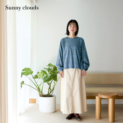 冬季新品 桑妮库拉/Sunny clouds纯棉工装风灯芯绒拼接半身裙白女