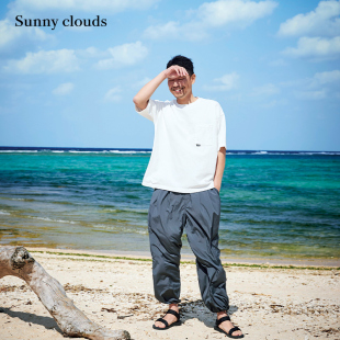 夏季新品 桑妮库拉/Sunny clouds 男式纯棉落肩鲸鱼印花T恤