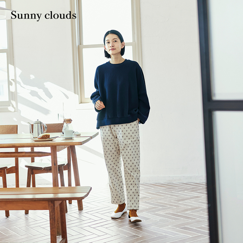 蓝色套头卫衣宽松百搭上衣