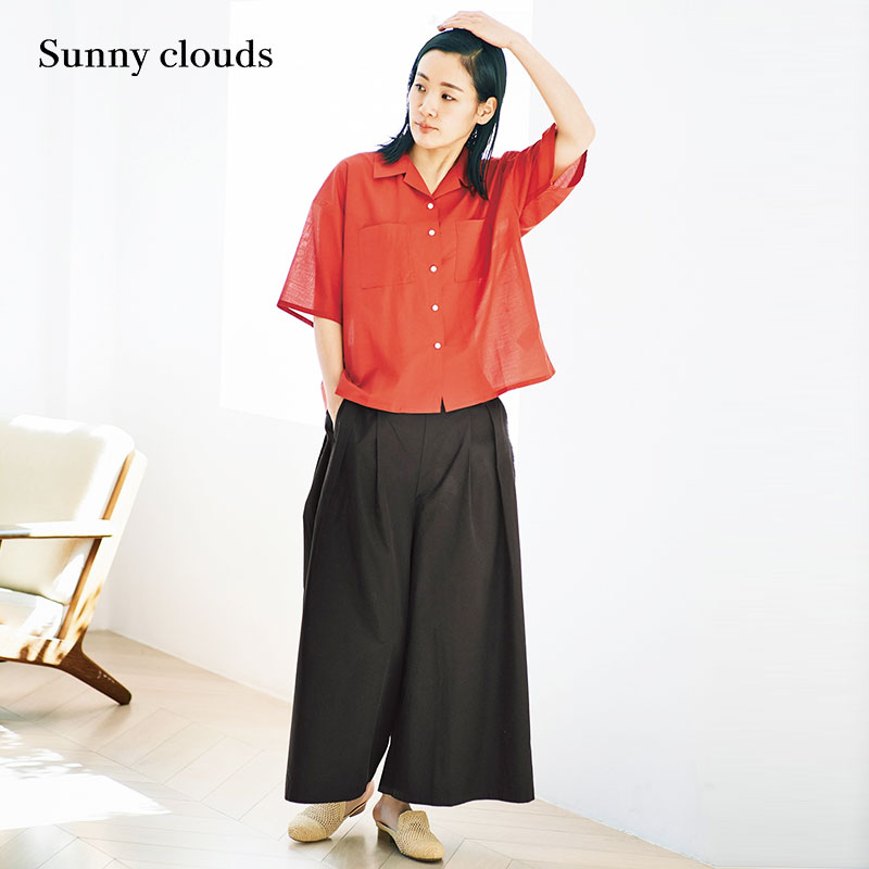 桑妮库拉/ Sunny clouds Shuttle Notes日本面料 女式纯棉阔腿裤 女装/女士精品 休闲裤 原图主图