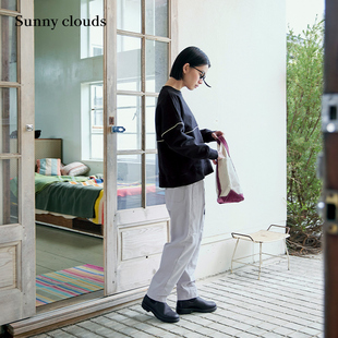 Sunny 桑妮库拉 clouds 棉混山系微弹萝卜裤 春季 灰色休闲裤 新品