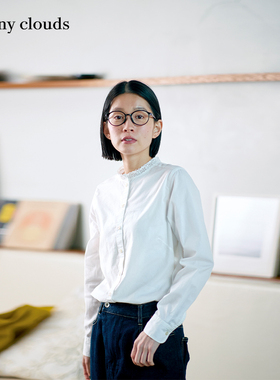 春季新品 桑妮库拉/Sunny clouds 女式纯棉蕾丝领衬衫（白色）