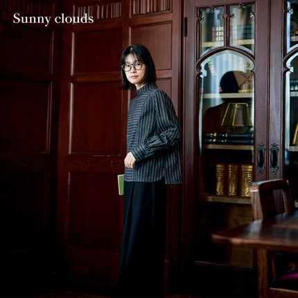 冬季新品 桑妮库拉/Sunny clouds 女式纯棉摇粒绒内里阔腿裙裤