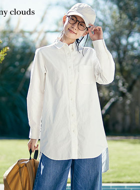 Sunny clouds Shuttle Notes日本面料 女式纯棉中长款衬衫
