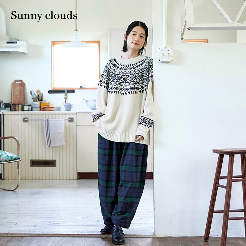 女式纯棉针织衫（象牙白）