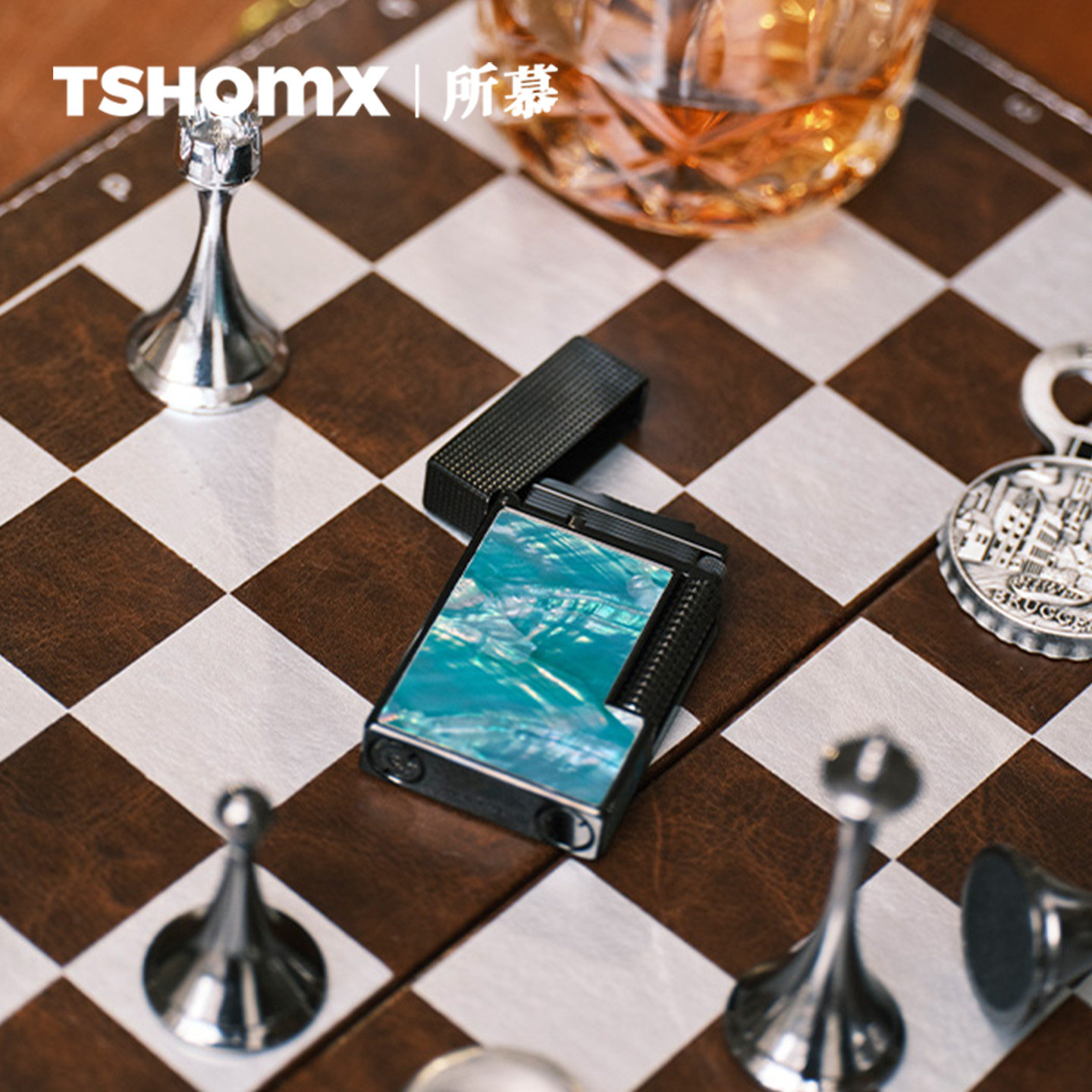 【海洋之心】TSHOMX朗声打火机钢音侧滑砂轮生日礼物送男友正品