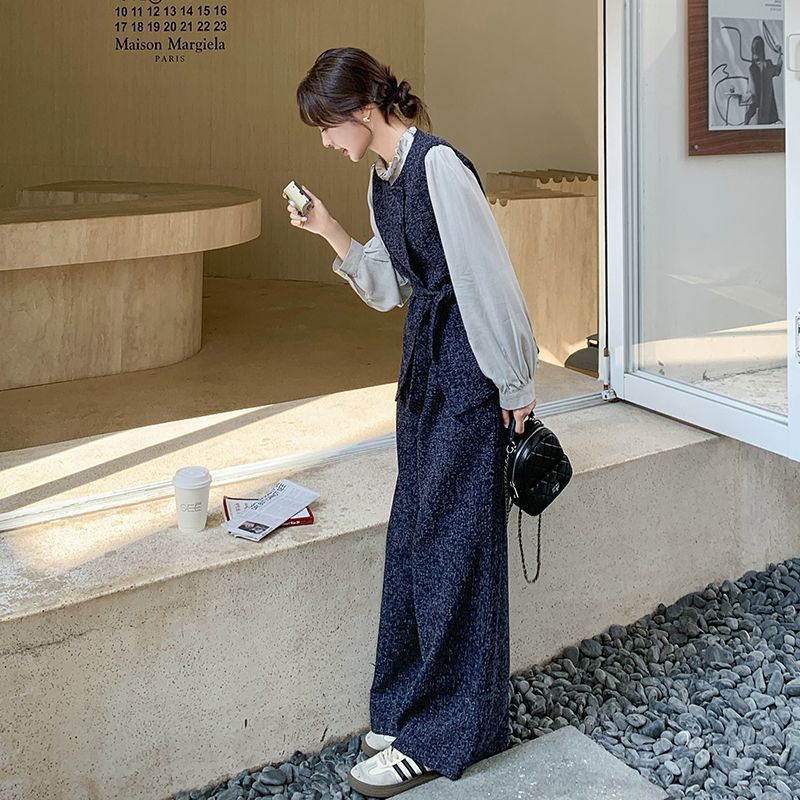 早秋小香风马甲套装女2025新款轻奢高级感盐系阔腿长裤三件套爆款