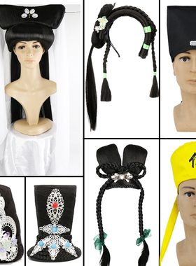 新白娘子假发头套成人儿童女观音小青蛇发髻饰品法海许仙帽子反串